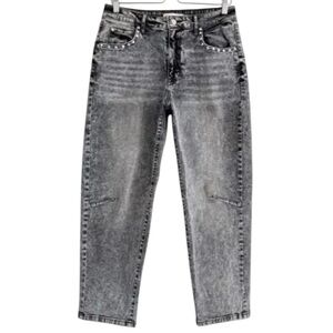 Rebecca Minkoff Jeans Size 18W Studded Black Acid Wash Retro Vibes High Waist